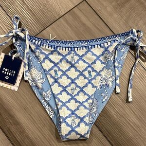 Roller Rabbit x Target Blue and Cream Patterned Bikini Bottom NWT